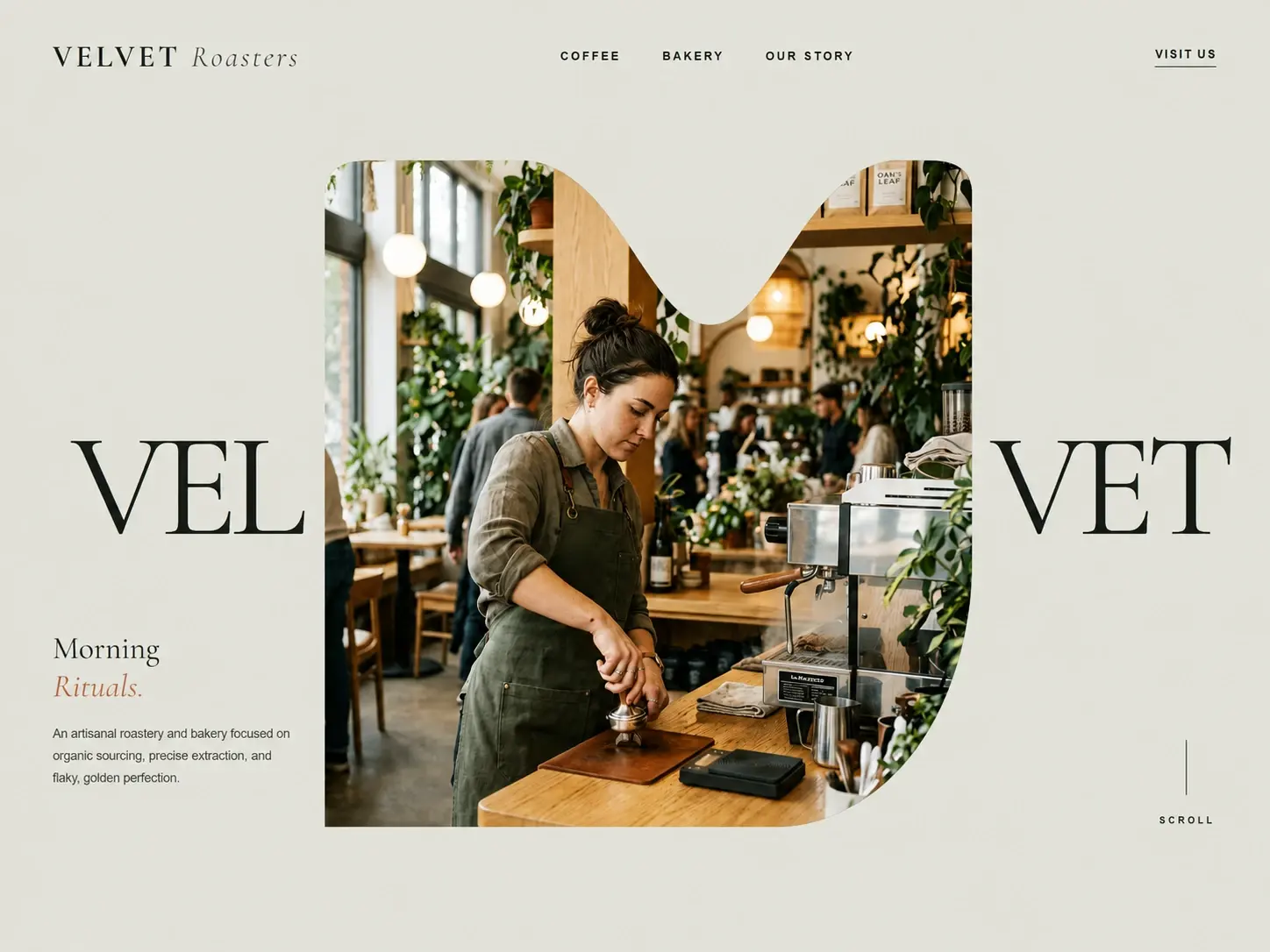 VELVET ROASTERS mobile layout